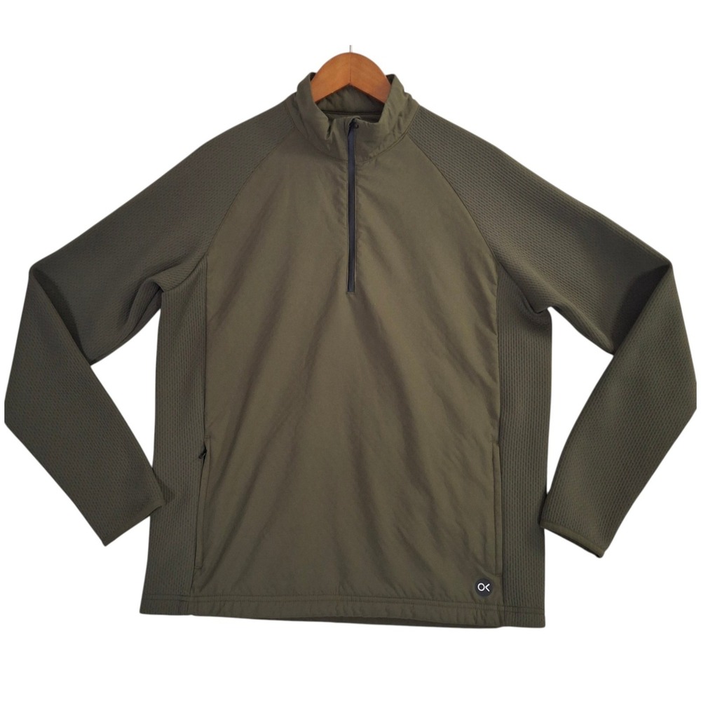 Outerknown Active Quarter Zip Pullover Mens Small Olive Green Hybrid